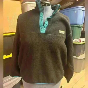 L.L. Bean Mens Large Vintage 90s 1/4‎ Snap Pullover Fleece